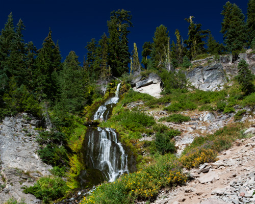 waterfall crater lake